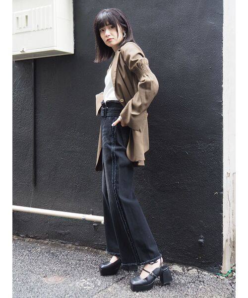 EMODA（エモダ）の「スウィッチングハイウエストワイドジーンズ  