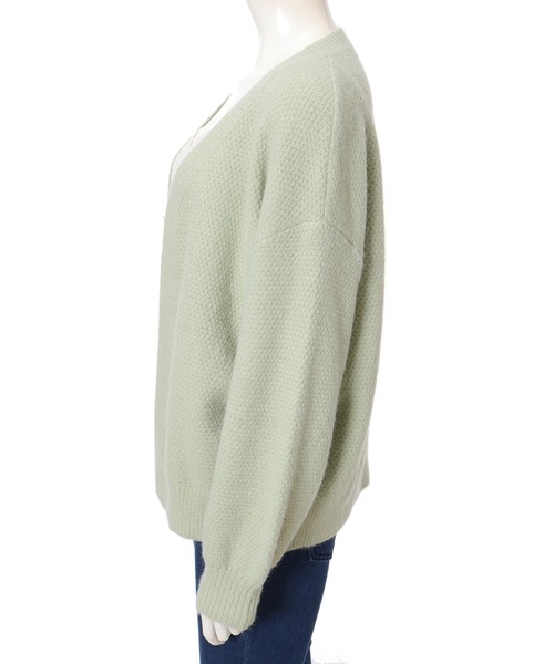 fifth(フィフス)の「鹿の子編みニットカーディガン(カーディガン/ボレロ・レディース・ライトグリーン/アイボリー・MEDIUM)」の5枚目の写真