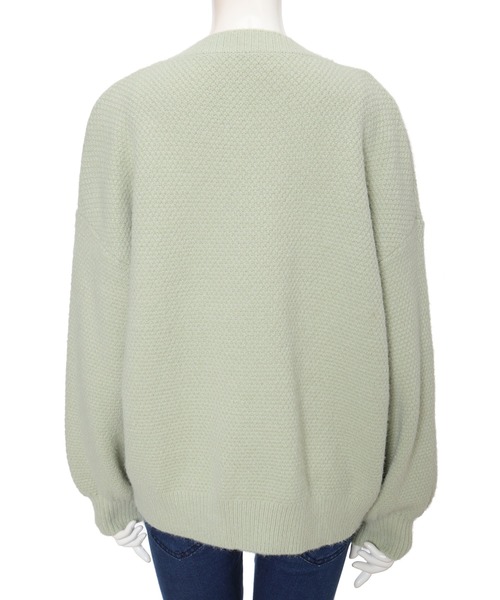 fifth(フィフス)の「鹿の子編みニットカーディガン(カーディガン/ボレロ・レディース・ライトグリーン/アイボリー・MEDIUM)」の6枚目の写真