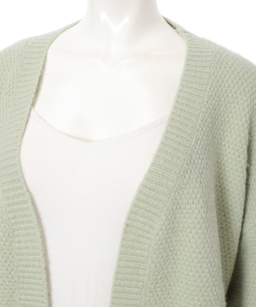 fifth(フィフス)の「鹿の子編みニットカーディガン(カーディガン/ボレロ・レディース・ライトグリーン/アイボリー・MEDIUM)」の7枚目の写真