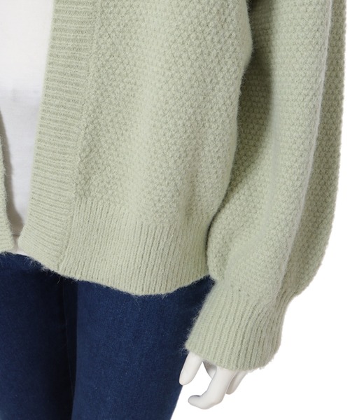 fifth(フィフス)の「鹿の子編みニットカーディガン(カーディガン/ボレロ・レディース・ライトグリーン/アイボリー・MEDIUM)」の8枚目の写真