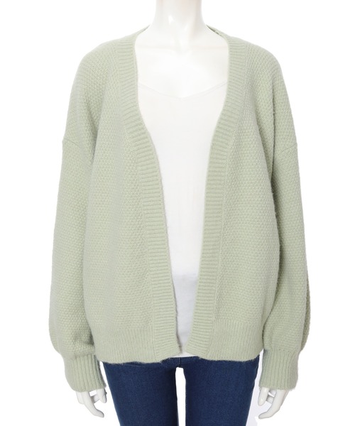 fifth(フィフス)の「鹿の子編みニットカーディガン(カーディガン/ボレロ・レディース・ライトグリーン/アイボリー・MEDIUM)」の10枚目の写真