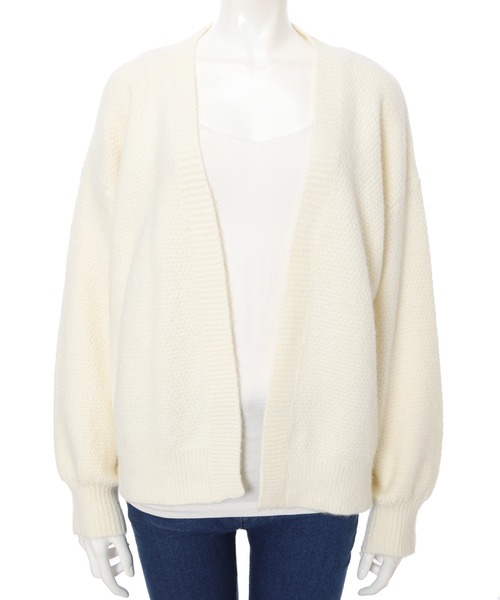 fifth(フィフス)の「鹿の子編みニットカーディガン(カーディガン/ボレロ・レディース・ライトグリーン/アイボリー・MEDIUM)」の11枚目の写真
