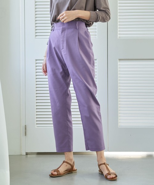 earth music&ecology(アースミュージックアンドエコロジー)の「美人シルエットパンツ(テーパード) *(その他パンツ・レディース・ブラック/ブラウン/ミント/ラベンダー/チェック/ブラウン系その他4・S/M/L)」の6枚目の写真