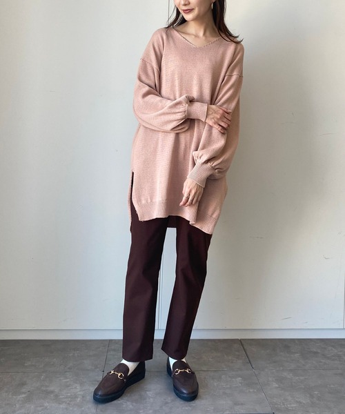 earth music&ecology(アースミュージックアンドエコロジー)の「美人シルエットパンツ(テーパード) *(その他パンツ・レディース・ブラック/ブラウン/ミント/ラベンダー/チェック/ブラウン系その他4・S/M/L)」の7枚目の写真