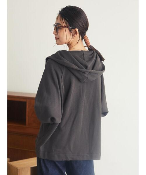 CRAFT STANDARD BOUTIQUE（クラフトスタンダードブティック）の「ドルマンフード付き裏毛カーディガン●（カーディガン/ボレロ・レディース・ブラック/ベージュ/ブラウン・FREE）」の9枚目の写真
