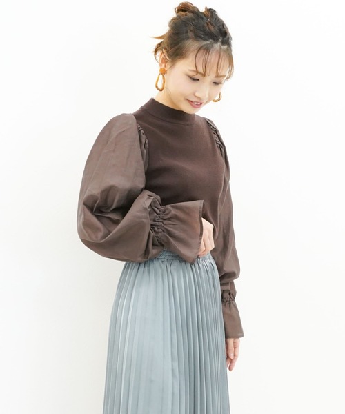 archives(アルシーヴ)の「ボリュームシアースリーブニットPO(ニット/セーター・レディース・グレー系その他/ベージュ/ブラウン/ピンクベージュ/パープル・MEDIUM)」の13枚目の写真