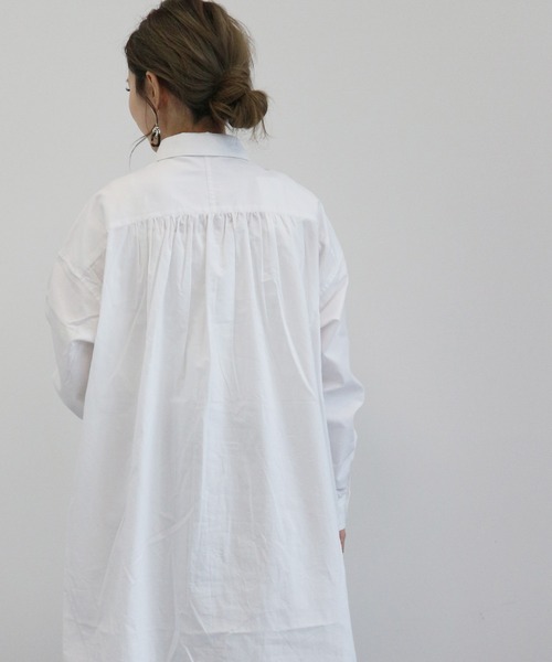 AMERICAN HOLIC(アメリカンホリック)の「レギュラーカラー比翼シャツチュニック(シャツ/ブラウス・レディース・チャコールグレー/ライトグレー/パープル/オフホワイト/ストライプ/ホワイト系その他6・FREE)」の7枚目の写真