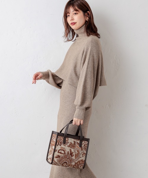 natural couture(ナチュラルクチュール)の「マルチWAYトレンディニットSETワンピース(ワンピース・レディース・アイボリー/ライトグレー/モカ/ラベンダー/キャメル・FREE)」の1枚目の写真