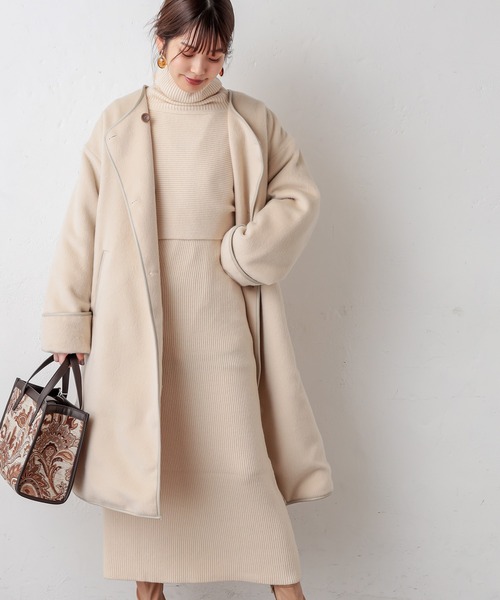 natural couture(ナチュラルクチュール)の「マルチWAYトレンディニットSETワンピース(ワンピース・レディース・アイボリー/ライトグレー/モカ/ラベンダー/キャメル・FREE)」の9枚目の写真