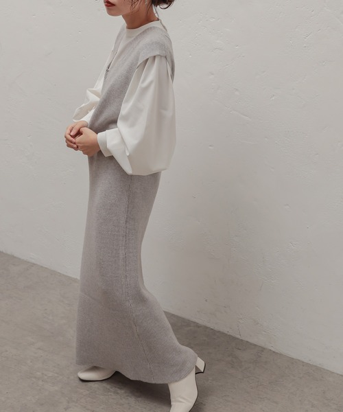 natural couture(ナチュラルクチュール)の「マルチWAYトレンディニットSETワンピース(ワンピース・レディース・アイボリー/ライトグレー/モカ/ラベンダー/キャメル・FREE)」の20枚目の写真