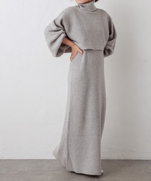 natural couture(ナチュラルクチュール)の「マルチWAYトレンディニットSETワンピース(ワンピース・レディース・アイボリー/ライトグレー/モカ/ラベンダー/キャメル・FREE)」の16枚目の写真