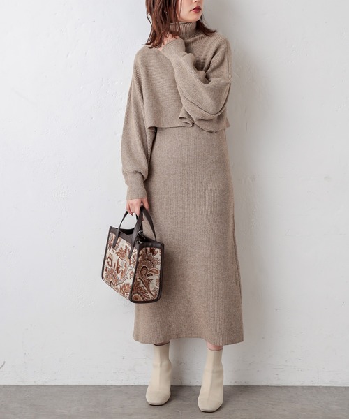 natural couture(ナチュラルクチュール)の「マルチWAYトレンディニットSETワンピース(ワンピース・レディース・アイボリー/ライトグレー/モカ/ラベンダー/キャメル・FREE)」の22枚目の写真