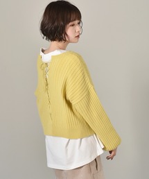 RETRO GIRL | モチモチレースアップ2WAYニット(ニット/セーター)