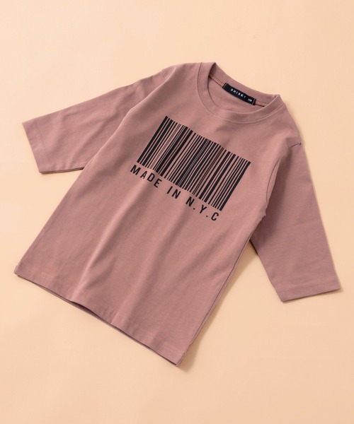 SHISKY（シスキー）の「SHISKY / シスキー ロゴプリント ビックシルエット クルーネック 7分袖 トップス カットソー キッズ（Tシャツ/カットソー・キッズ・オフホワイト/ベージュ系その他/ホワイト系その他2/ブラック/チャコール/オレンジ/ブラック系その他3/ブラック系その他/グレー系その他2/モカ/サックスブルー/ホワイト系その他/杢グレー/ベージュ/ホワイト系その他3/ブラウン系その他/ブラック系その他2/グリーン系その他/ミント/グレー系その他・110/150/130/160/140/120）」の14枚目の写真