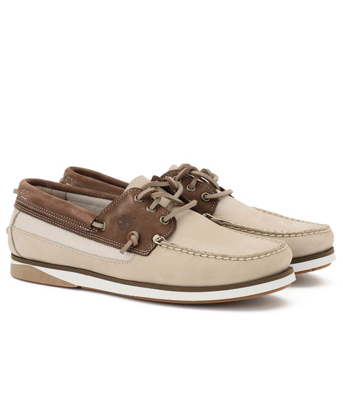 メンズ アトランティス ブレイク レザー ファブリック ボート シューズ ライトベージュ モカシン デッキシューズ Timberland ティンバーランド のファッション通販 Zozotown