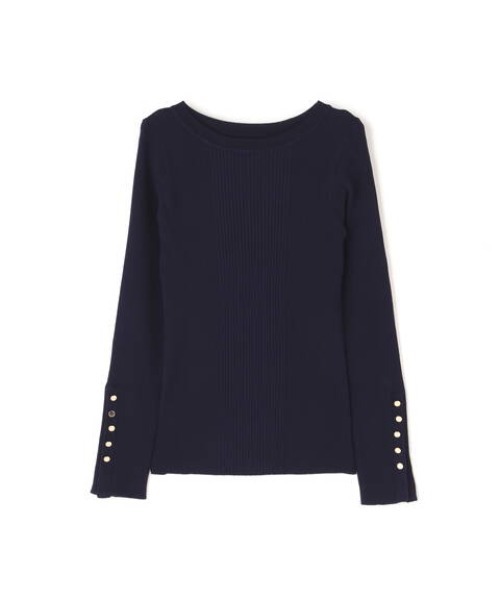 N.(N. Natural Beauty Basic)(エヌエヌナチュラルビューティーベーシック)の「◆ポイントボタンランダムリブニット(ニット/セーター・レディース・ベージュ/ネイビー/オフホワイト/ブルー・MEDIUM)」の19枚目の写真