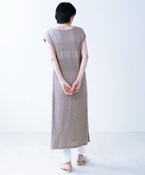 Bou Jeloud（ブージュルード）の「透かし柄◆美ラインニットワンピース（ワンピース・レディース・ベージュ/グリーン/A・FREE）」の9枚目の写真