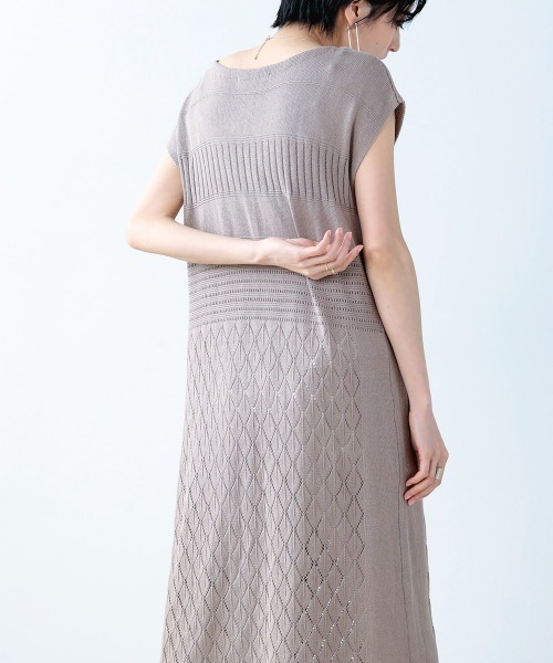 Bou Jeloud（ブージュルード）の「透かし柄◆美ラインニットワンピース（ワンピース・レディース・ベージュ/グリーン/A・FREE）」の10枚目の写真