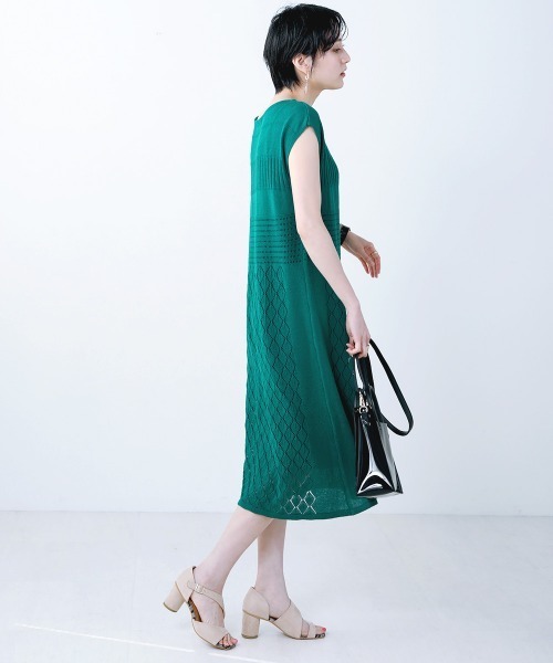 Bou Jeloud（ブージュルード）の「透かし柄◆美ラインニットワンピース（ワンピース・レディース・ベージュ/グリーン/A・FREE）」の13枚目の写真