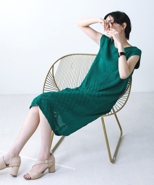 Bou Jeloud（ブージュルード）の「透かし柄◆美ラインニットワンピース（ワンピース・レディース・ベージュ/グリーン/A・FREE）」の18枚目の写真