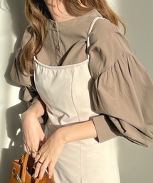 Futier land | バルーンスリーブバンドカラーブラウス(シャツ/ブラウス)