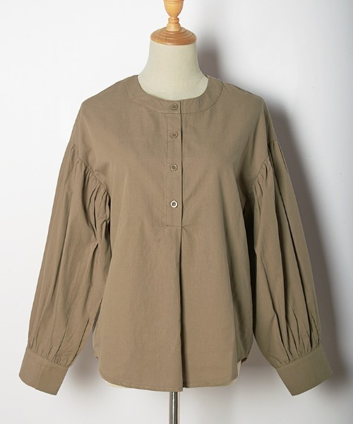 Futier land(フューティアランド)の「バルーンスリーブバンドカラーシャツブラウス(シャツ/ブラウス・レディース・ブラック/ブラウン/オフホワイト/グリーン系その他/パープル/ライトパープル/ピンク/ラベンダー/ブルーグレー/アイボリー/オレンジ・MEDIUM/LARGE/X-LARGE)」の14枚目の写真