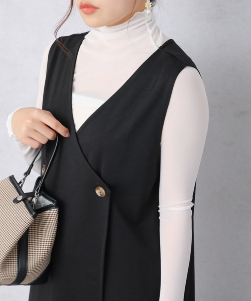 ap retro(アプレトロ)の「メロウシースルーインナー【ZOZO限定アイテム】(Tシャツ/カットソー・レディース・アイボリー/ブラック/ホワイト・FREE)」の1枚目の写真