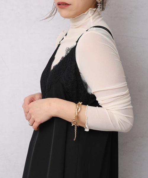 ap retro(アプレトロ)の「メロウシースルーインナー【ZOZO限定アイテム】(Tシャツ/カットソー・レディース・アイボリー/ブラック/ホワイト・FREE)」の15枚目の写真