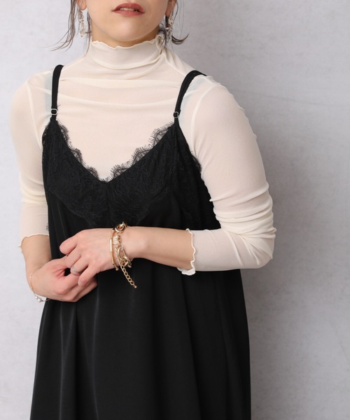 ap retro(アプレトロ)の「メロウシースルーインナー【ZOZO限定アイテム】(Tシャツ/カットソー・レディース・アイボリー/ブラック/ホワイト・FREE)」の21枚目の写真