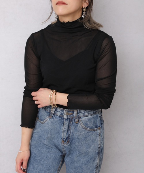 ap retro(アプレトロ)の「メロウシースルーインナー【ZOZO限定アイテム】(Tシャツ/カットソー・レディース・アイボリー/ブラック/ホワイト・FREE)」の17枚目の写真