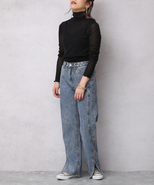 ap retro(アプレトロ)の「メロウシースルーインナー【ZOZO限定アイテム】(Tシャツ/カットソー・レディース・アイボリー/ブラック/ホワイト・FREE)」の18枚目の写真