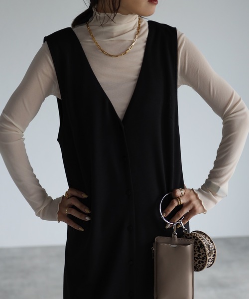 ap retro(アプレトロ)の「メロウシースルーインナー【ZOZO限定アイテム】(Tシャツ/カットソー・レディース・アイボリー/ブラック/ホワイト・FREE)」の11枚目の写真