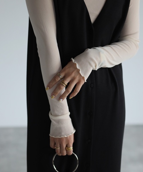 ap retro(アプレトロ)の「メロウシースルーインナー【ZOZO限定アイテム】(Tシャツ/カットソー・レディース・アイボリー/ブラック/ホワイト・FREE)」の10枚目の写真