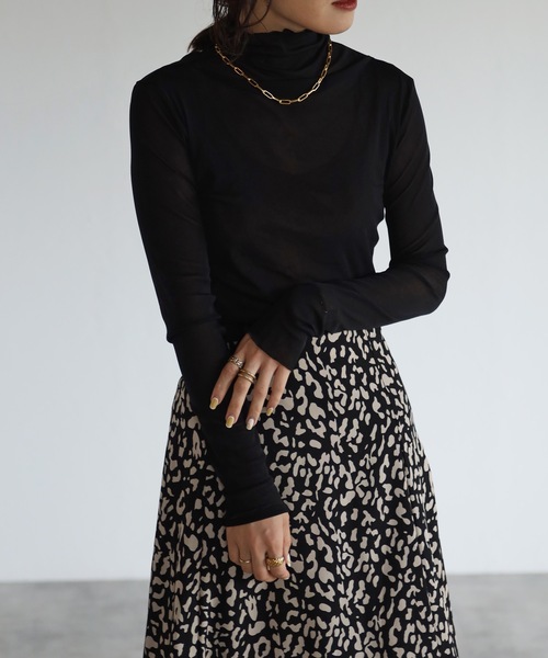 ap retro(アプレトロ)の「メロウシースルーインナー【ZOZO限定アイテム】(Tシャツ/カットソー・レディース・アイボリー/ブラック/ホワイト・FREE)」の6枚目の写真