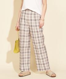 BEAUTY&YOUTH UNITED ARROWS | BY∴ 麻ブレンドチェックサイドゴムパンツ -ウォッシャブル-(その他パンツ)