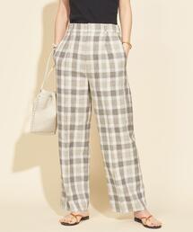 BEAUTY&YOUTH UNITED ARROWS | BY∴ 麻ブレンドチェックサイドゴムパンツ -ウォッシャブル-(その他パンツ)