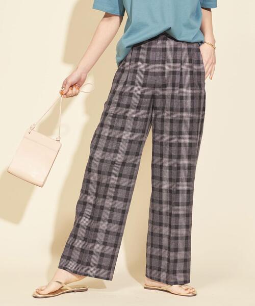BEAUTY&YOUTH UNITED ARROWS(ビューティーアンドユースユナイテッドアローズ)の「BY∴ 麻ブレンドチェックサイドゴムパンツ -ウォッシャブル-(その他パンツ・レディース・ブラック/オリーブ/ブラウン・M/S/L)」の20枚目の写真