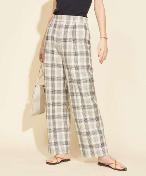 BEAUTY&YOUTH UNITED ARROWS(ビューティーアンドユースユナイテッドアローズ)の「BY∴ 麻ブレンドチェックサイドゴムパンツ -ウォッシャブル-(その他パンツ・レディース・ブラック/オリーブ/ブラウン・M/S/L)」の15枚目の写真