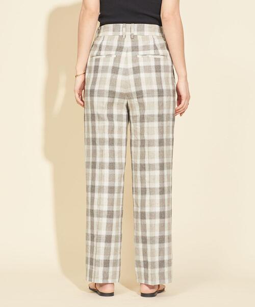 BEAUTY&YOUTH UNITED ARROWS(ビューティーアンドユースユナイテッドアローズ)の「BY∴ 麻ブレンドチェックサイドゴムパンツ -ウォッシャブル-(その他パンツ・レディース・ブラック/オリーブ/ブラウン・M/S/L)」の8枚目の写真