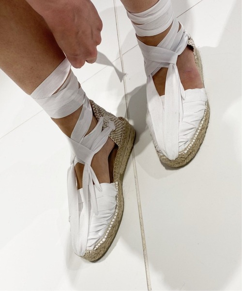 La Manual Alpargatera（マヌアル・アルパルガテラ）の「【LA MANUAL ALPARGATERA】エスパドリーユ（サンダル・レディース・ホワイト/チャコールグレー/ブラック/サックスブルー・38/35/36/37）」の2枚目の写真