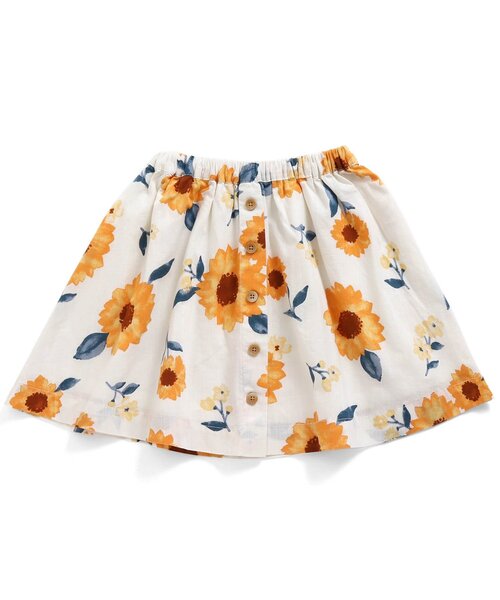 Seraph（セラフ）の「ひまわり柄ギャザースカート（スカート・キッズ・ネイビー/オフホワイト・90/100/110/120/80/130/95/140）」の6枚目の写真