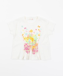 KP（ケーピー）の「花プリントモチーフの半袖Tシャツ(100-130cm)（Tシャツ/カットソー・キッズ）」