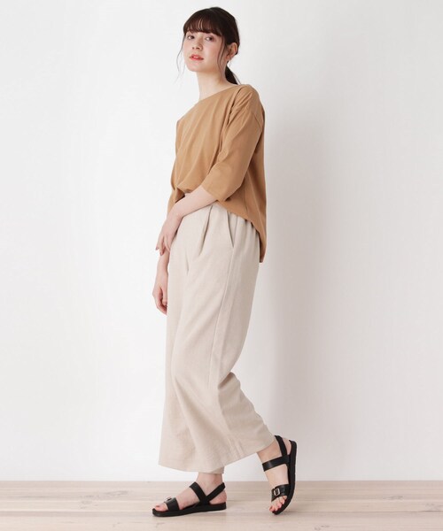 pink adobe（ピンクアドベ）の「◆【M-LL/UVケア/ひんやり】ベーシック7分袖プルオーバー（Tシャツ/カットソー・レディース・オフホワイト/ホワイト系5/チャコールグレー/キャメル・38/42/40）」の12枚目の写真