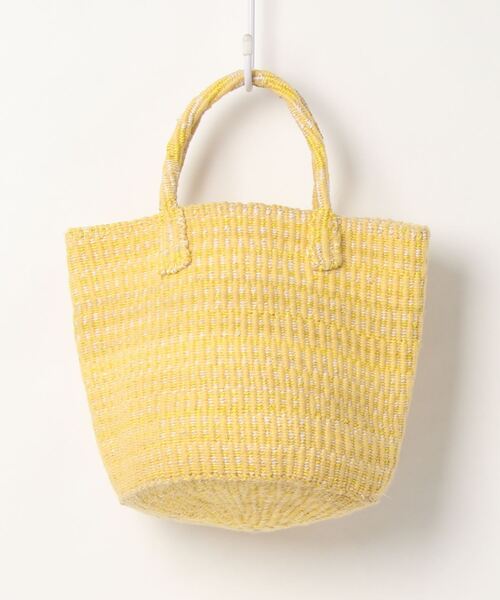 bulle de savon（ビュルデサボン）の「アクリル タイダイ サイザルカゴバッグ（かごバッグ・レディース・パープル/イエロー・FREE）」の3枚目の写真