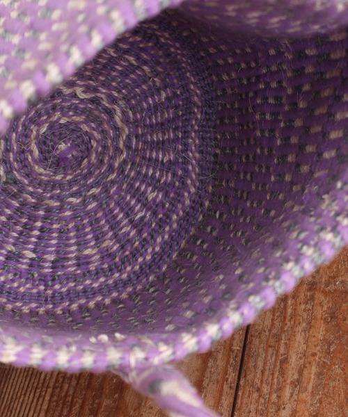 bulle de savon（ビュルデサボン）の「アクリル タイダイ サイザルカゴバッグ（かごバッグ・レディース・パープル/イエロー・FREE）」の11枚目の写真