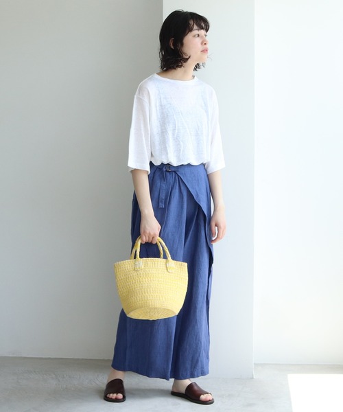 bulle de savon（ビュルデサボン）の「アクリル タイダイ サイザルカゴバッグ（かごバッグ・レディース・パープル/イエロー・FREE）」の15枚目の写真