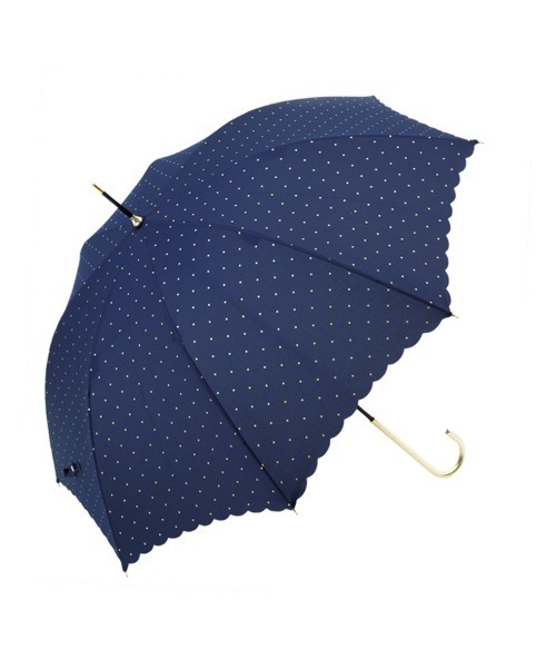 because(ビコーズ)の「【because】ドットグリッターヒートカット 雨傘 晴雨兼用 折りたたみ傘 BE-16192(長傘・レディース・ネイビー/ホワイト/ブラック・FREE)」の12枚目の写真