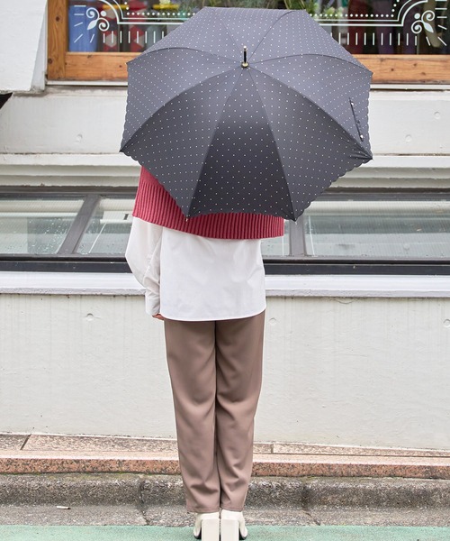 because(ビコーズ)の「【because】ドットグリッターヒートカット 雨傘 晴雨兼用 折りたたみ傘 BE-16192(長傘・レディース・ネイビー/ホワイト/ブラック・FREE)」の9枚目の写真