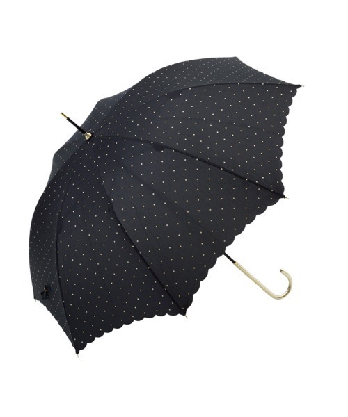 because(ビコーズ)の「【because】ドットグリッターヒートカット 雨傘 晴雨兼用 折りたたみ傘 BE-16192(長傘・レディース・ネイビー/ホワイト/ブラック・FREE)」の10枚目の写真